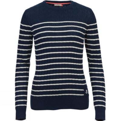 Sueter Brakeburn Stripe Cable Mujer - Azul Marino - Chile SED591480